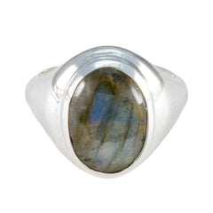 Labradorite Solitaire Russian Silver Gray Gemstones Eye catching Promise Ring Jewelry