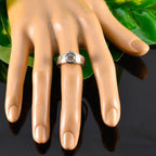 Citrine Solitaire French 925 Silver Yellow Gems Slim Graceful Ring Jewellery