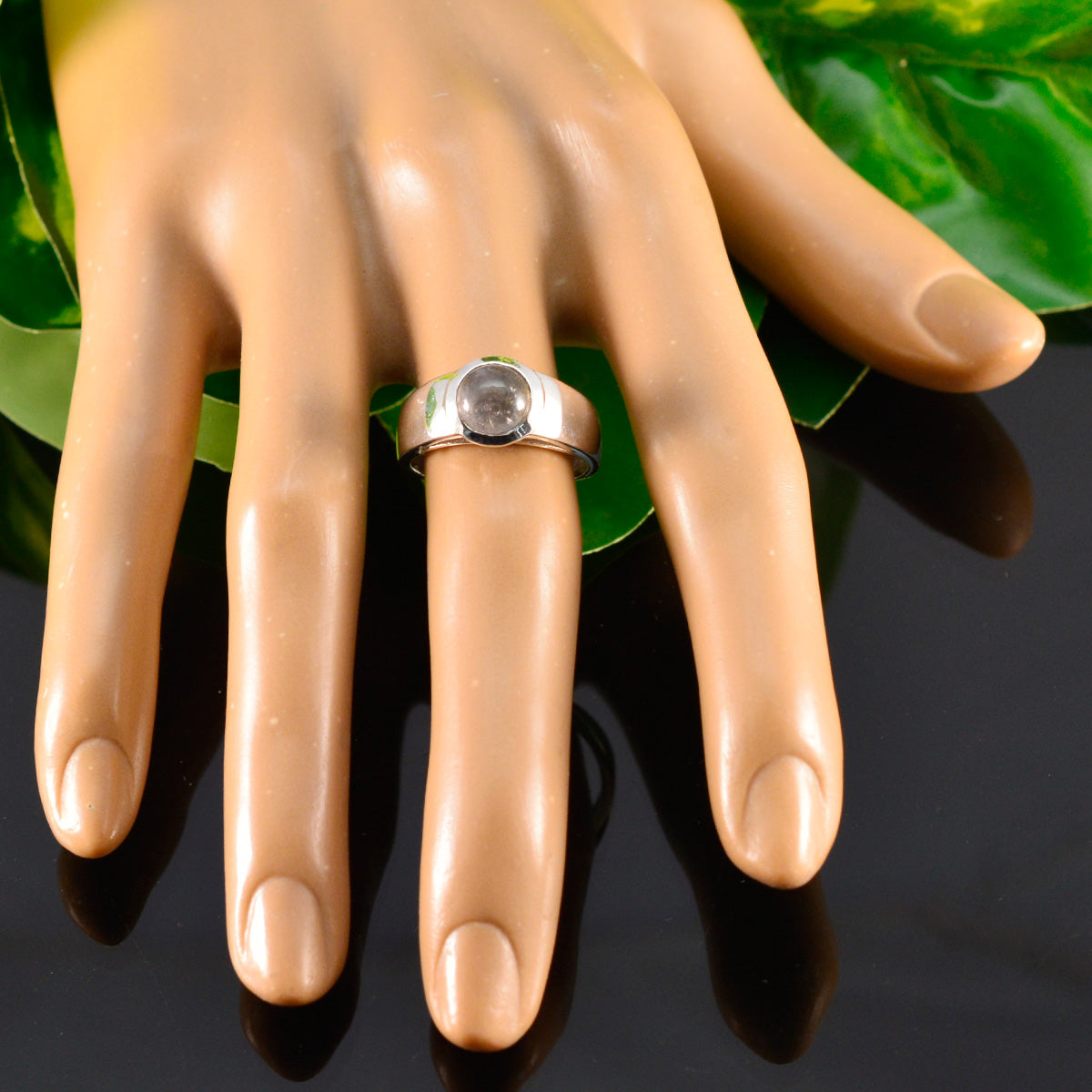 Citrine Solitaire French 925 Silver Yellow Gems Slim Graceful Ring Jewellery