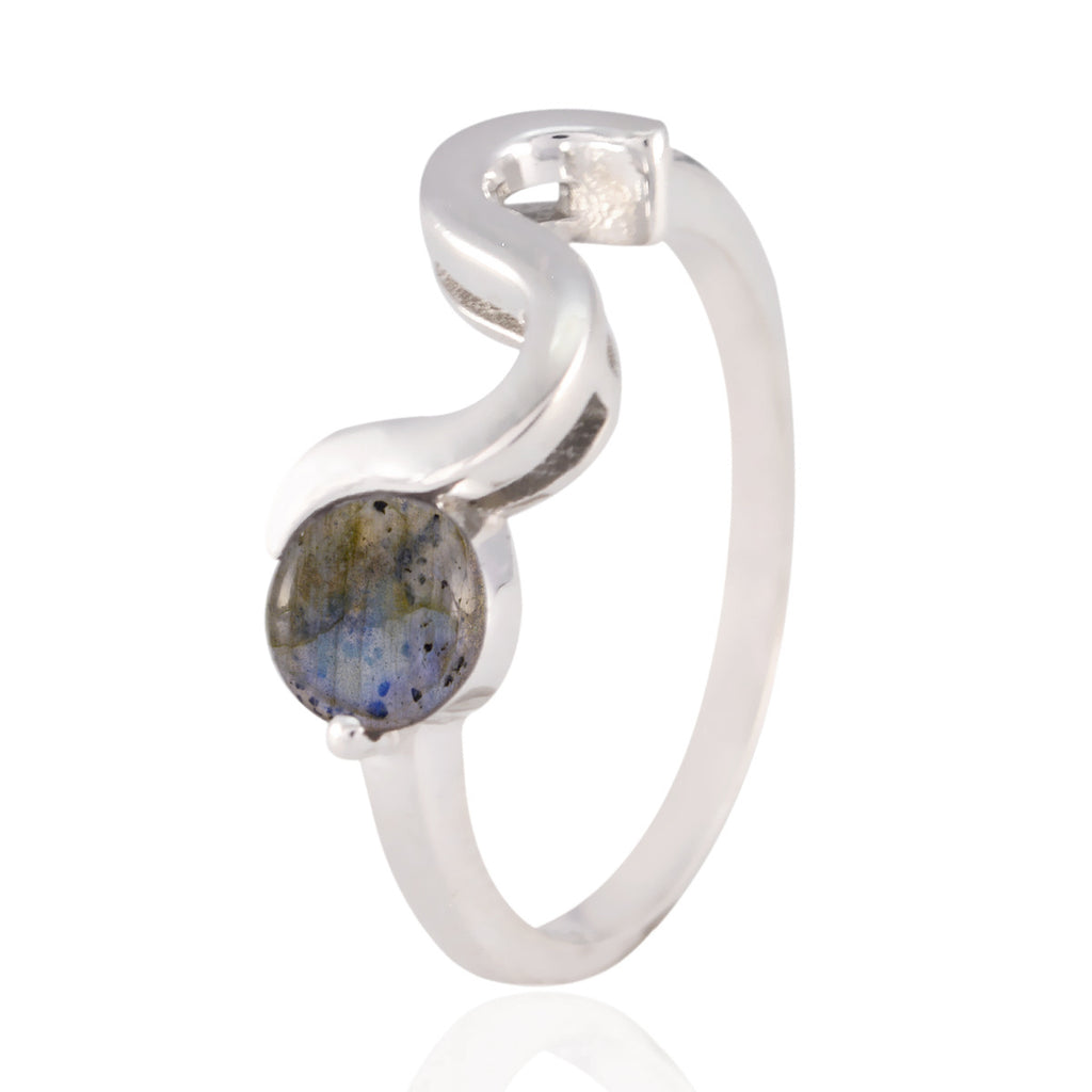 Labradorite Solitaire Japanese 92.5 Silver Gray Gemstones Whisper thin Romantic Ring Jewelry