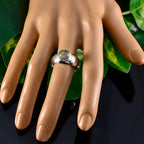 Labradorite Solitaire Egyptian Sterling Silver Gray Gemstones Tiny Abstract Ring Jewellery