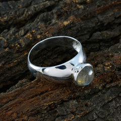 Labradorite Solitaire Egyptian Sterling Silver Gray Gemstones Tiny Abstract Ring Jewellery