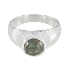 Labradorite Solitaire Egyptian Sterling Silver Gray Gemstones Tiny Abstract Ring Jewellery