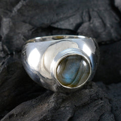 Labradorite Solitaire Moroccan 925 Sterling Silver Gray Gemstone Eye catching Graceful Ring Jewellery
