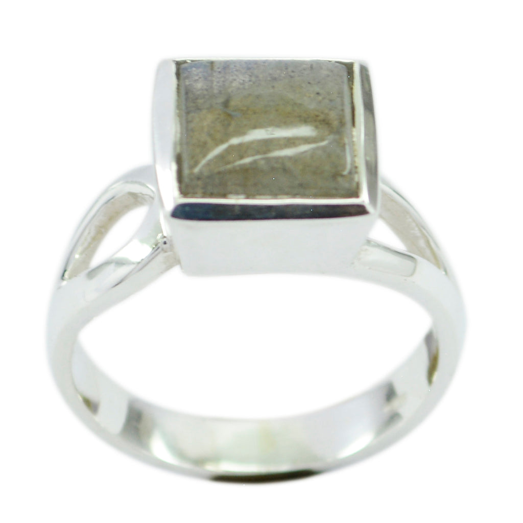 Labradorite Solitaire African Silver Gray Gemstone Eye catching Armor Ring Jewelry