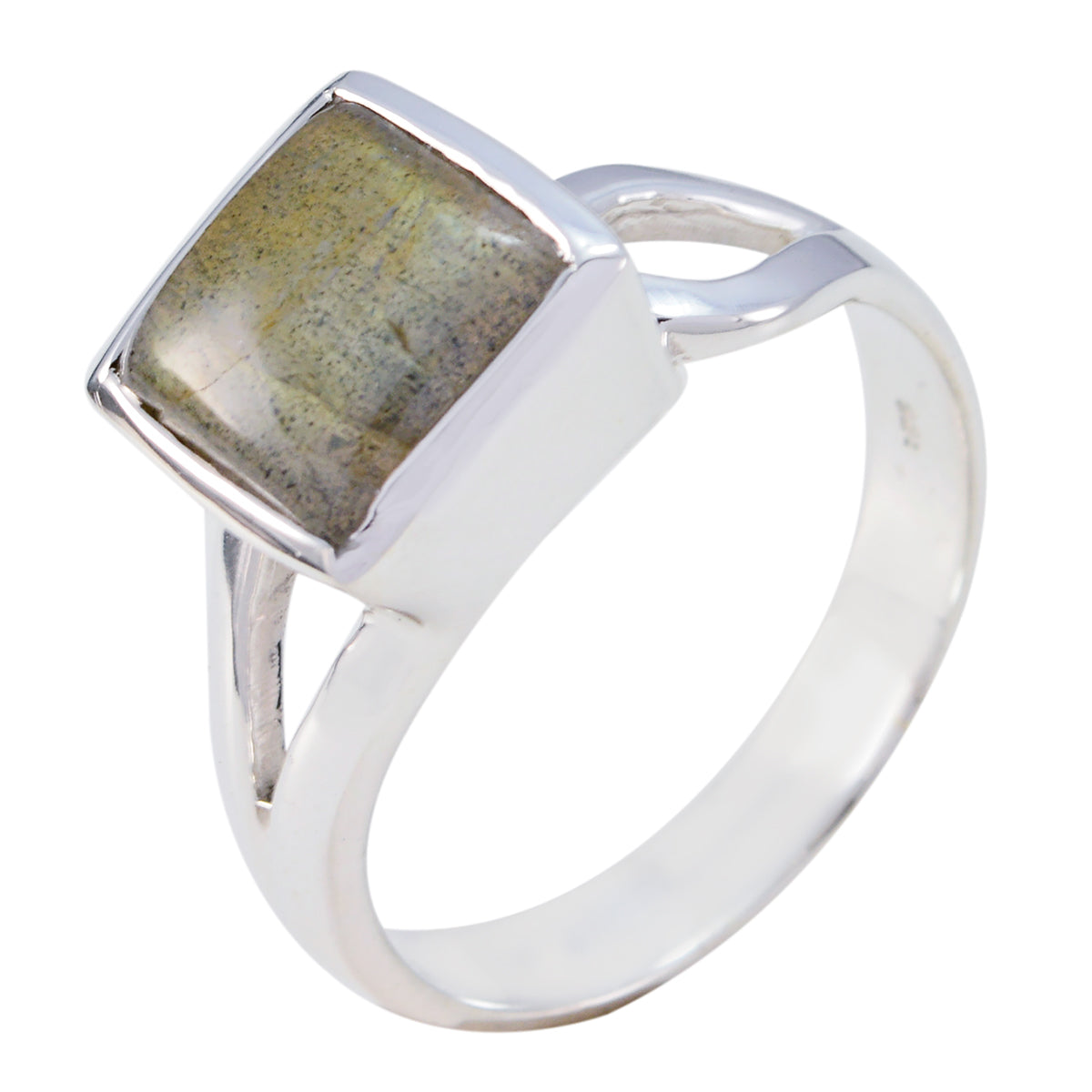 Labradorite Solitaire African Silver Gray Gemstone Eye catching Armor Ring Jewelry