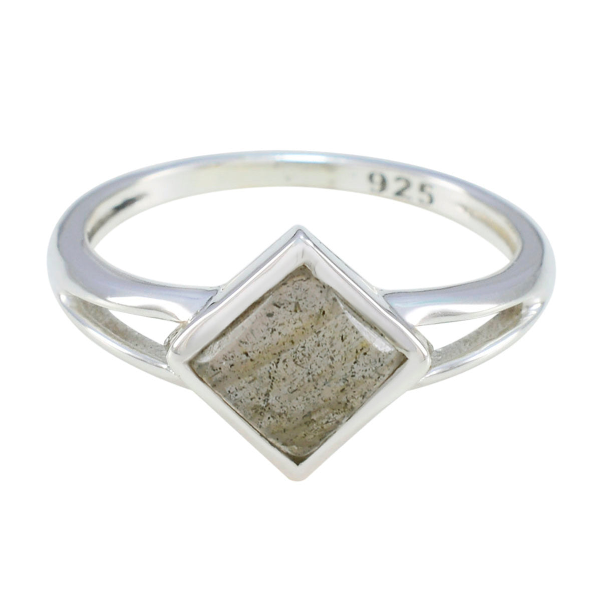 Labradorite Solitaire American Silver Gray Gemstones Dainty Modern Ring Jewellery