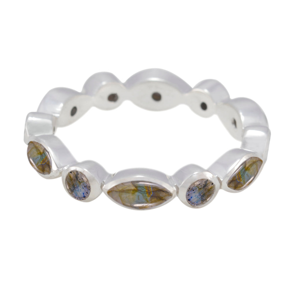 Labradorite multiple Japanese Sterling Silver Gray Gems Dainty Eternity Band Jewellery