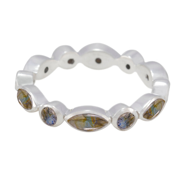 Labradorite multiple Japanese Sterling Silver Gray Gems Dainty Eternity Band Jewellery