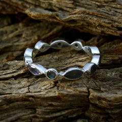 Labradorite multiple Japanese Sterling Silver Gray Gems Dainty Eternity Band Jewellery