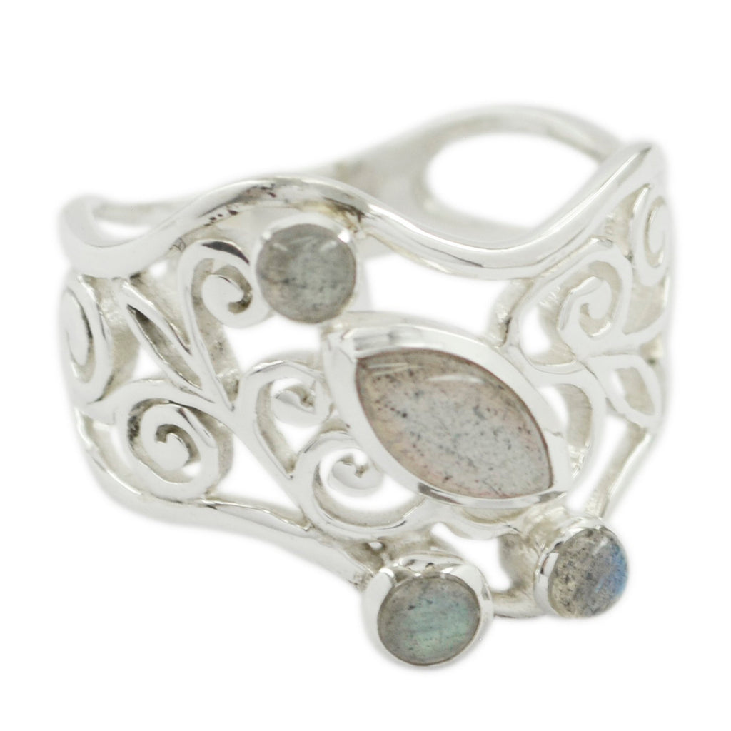 Labradorite multiple Russian 925 Silver Gray Gemstones Essential  Contemporary Ring Jewelry