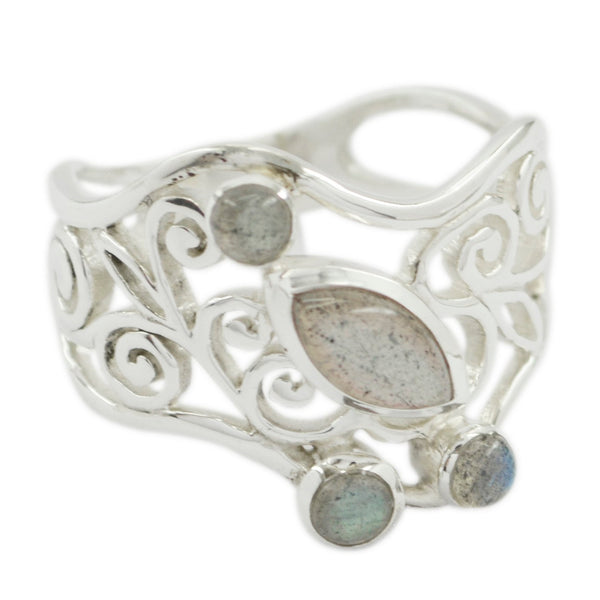 Labradorite multiple Russian 925 Silver Gray Gemstones Essential  Contemporary Ring Jewelry