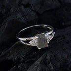 Labradorite Halo Japanese 92.5 Silver Gray Gemstones Dainty Boho Ring Jewellery