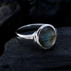 Labradorite Solitaire Moroccan Silver Gray Gemstone Minimal Abstract Ring Jewelry