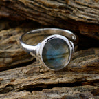 Labradorite Solitaire Moroccan Silver Gray Gemstone Minimal Abstract Ring Jewelry
