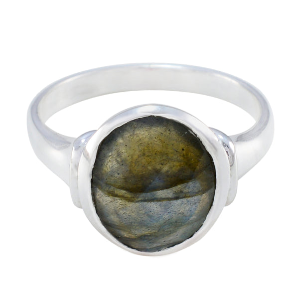 Labradorite Solitaire Moroccan Silver Gray Gemstone Minimal Abstract Ring Jewelry