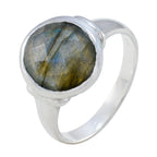Labradorite Solitaire Moroccan Silver Gray Gemstone Minimal Abstract Ring Jewelry