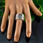 Labradorite Solitaire African 925 Sterling Silver Gray Gemstone Edgy Armor Band Jewellery