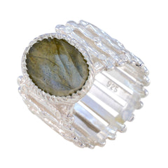 Labradorite Solitaire African 925 Sterling Silver Gray Gemstone Edgy Armor Band Jewellery
