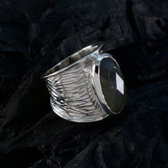 Labradorite Solitaire French 925 Silver Gray Gems Statement Heritage Ring Jewelry