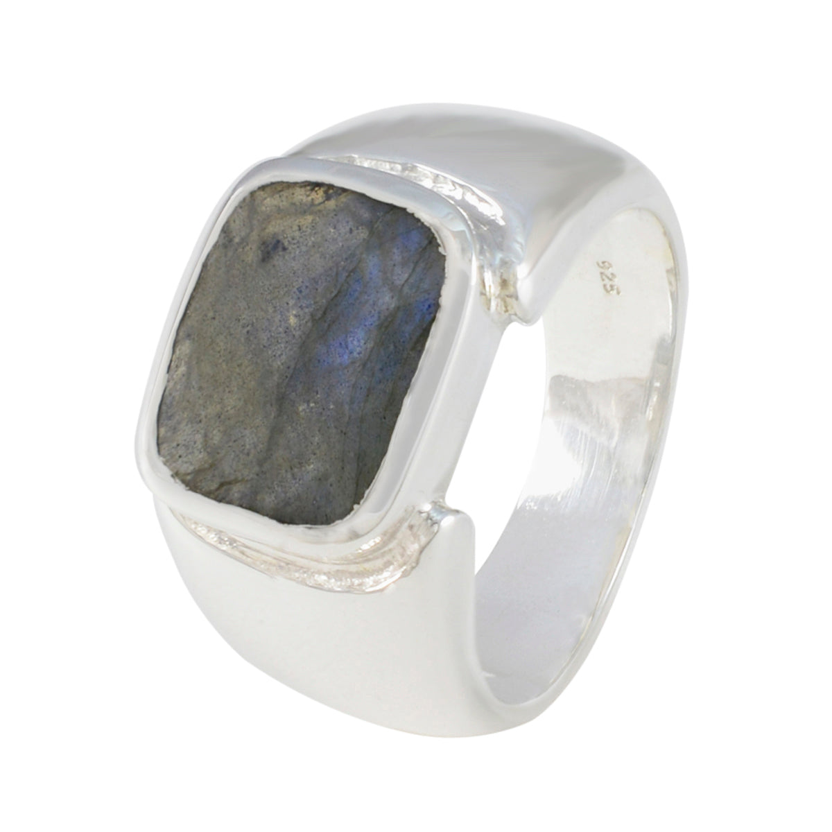 Labradorite Solitaire Indian Sterling Silver Gray Gemstone Essential  Modern Ring Jewelry