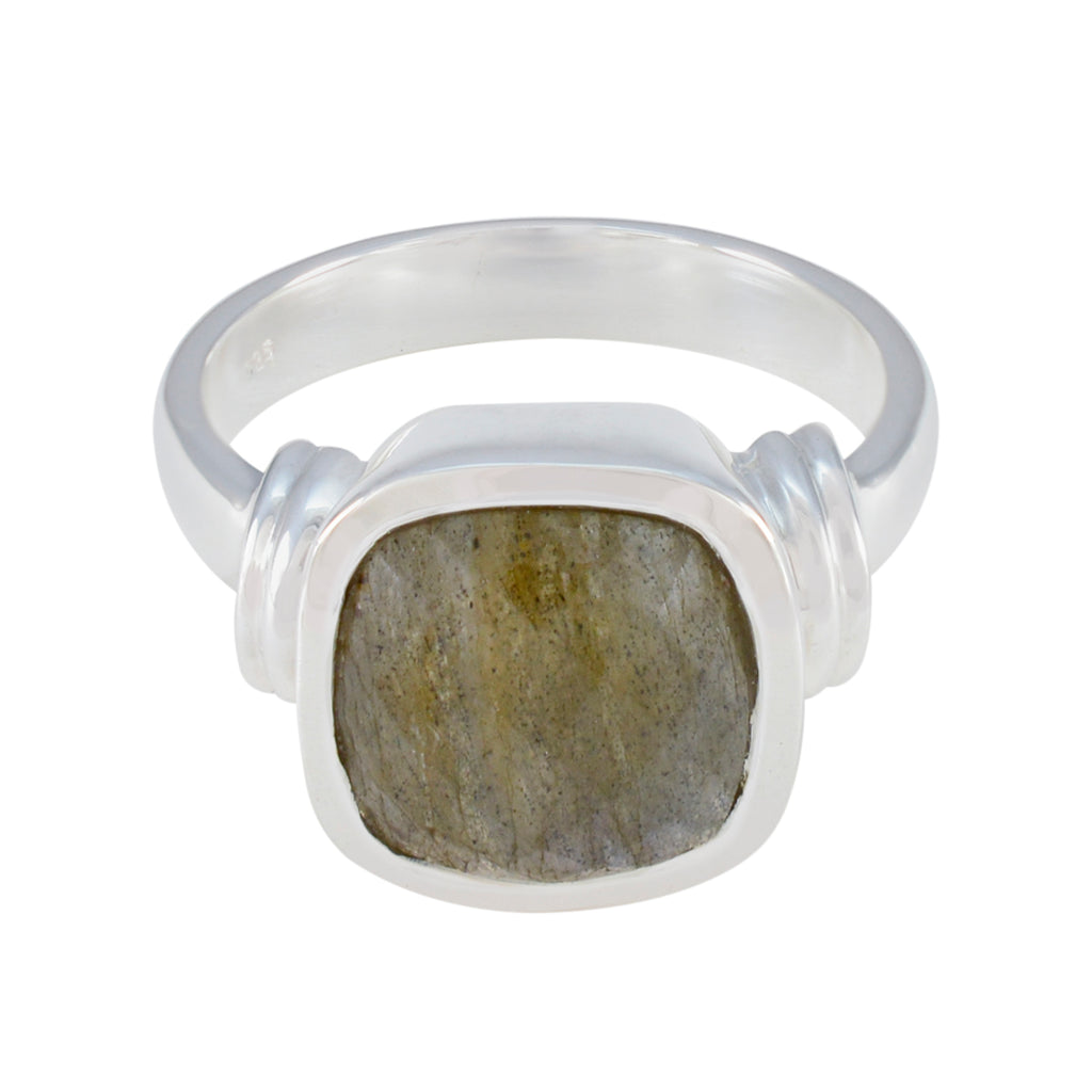 Labradorite Solitaire Egyptian 92.5 Silver Gray Gems Eye catching Trendy Ring Jewellery