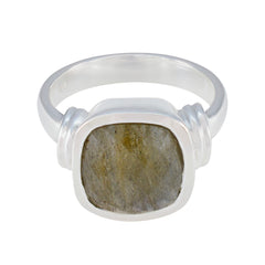 Labradorite Solitaire Egyptian 92.5 Silver Gray Gems Eye catching Trendy Ring Jewellery