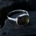Labradorite Solitaire Indian Sterling Silver Gray Gemstones Minimal Love Ring Jewellery