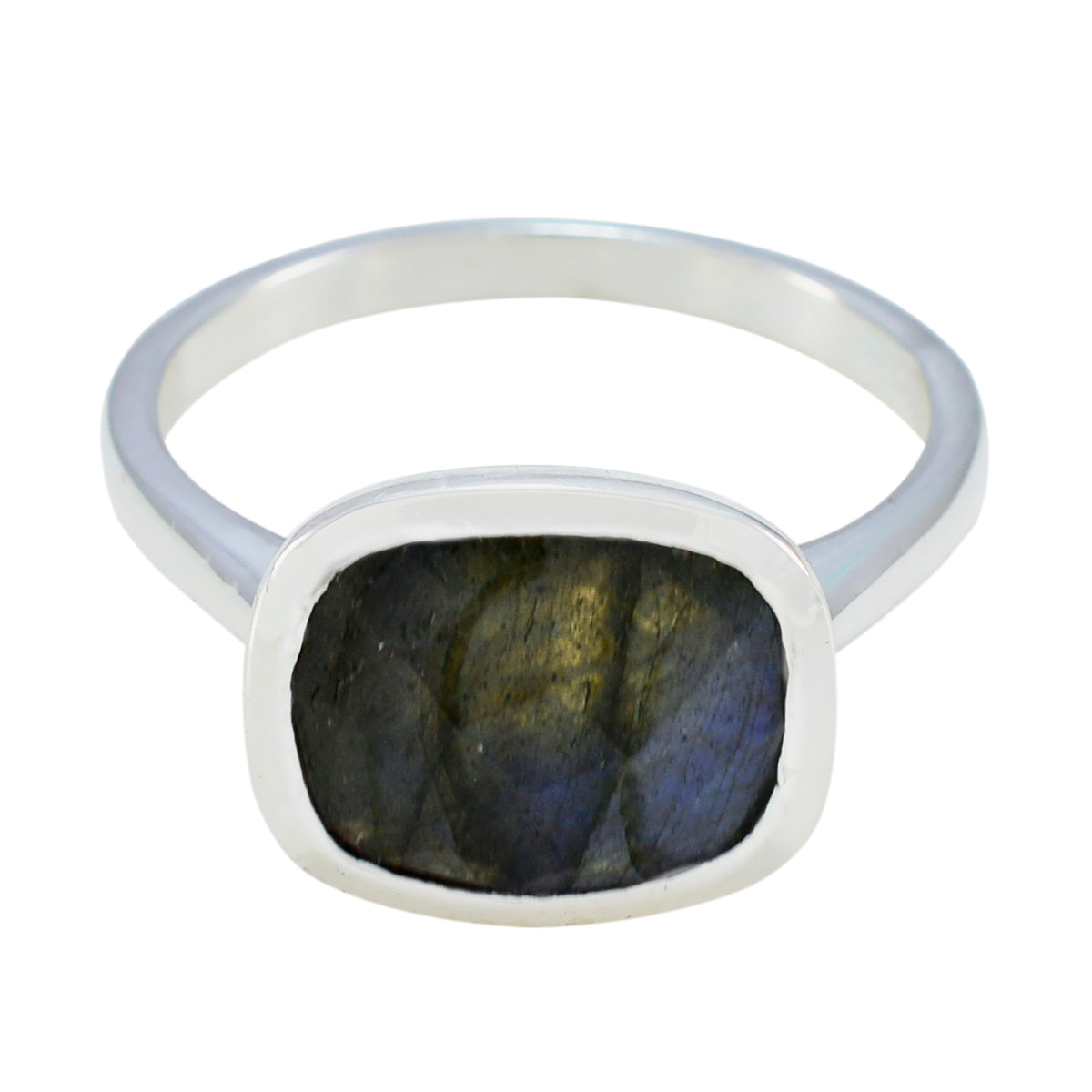 Labradorite Solitaire Indian Sterling Silver Gray Gemstones Minimal Love Ring Jewellery Image principale du produit