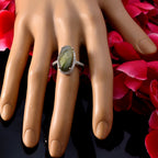 Labradorite Halo Indian Silver Gray Gemstone Tiny Sophisticated Ring Jewellery