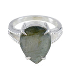 Labradorite Solitaire German 92.5 Silver Gray Gems Eye catching Romantic Ring Jewellery