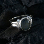 Labradorite Solitaire Moroccan 925 Silver Gray Gems Tiny Abstract Ring Jewellery