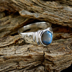 Labradorite Solitaire Moroccan 925 Sterling Silver Gray Gemstone Eye catching Promise Ring Jewellery