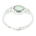 Labradorite Solitaire Turkish 925 Sterling Silver Gray Gems Delicate Feminine Ring Jewelry