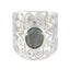 Labradorite Solitaire Latin American 925 Sterling Silver Gray Gems Versatile Filigree  Ring Jewelry