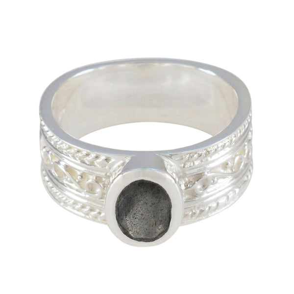 Labradorite Solitaire African Silver Gray Gems Eye catching Twist Band Jewelry
