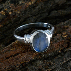 Labradorite Solitaire African 925 Silver Gray Gemstone Mid weight Fairytale Ring Jewellery
