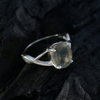 Labradorite Solitaire Turkish 925 Silver Gray Gems Delicate Luxurious Ring Jewelry