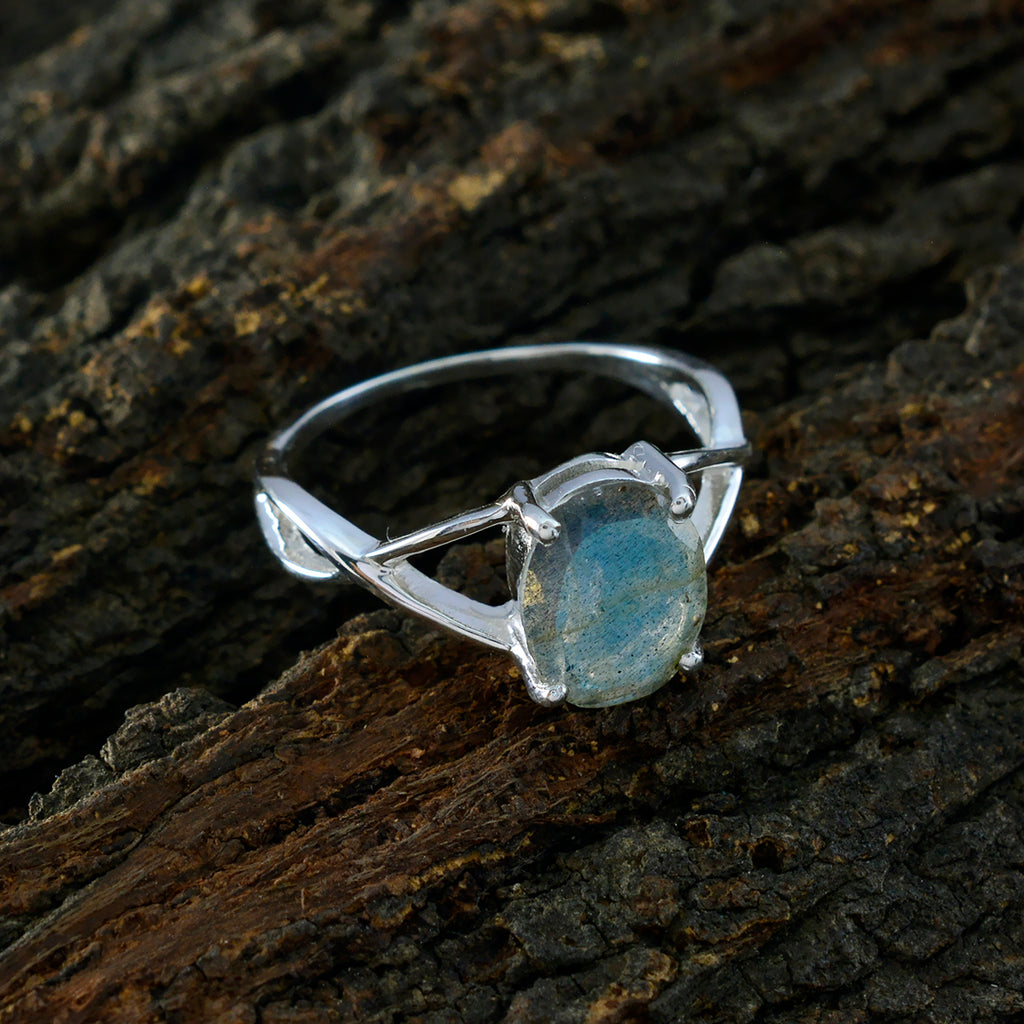 Labradorite Solitaire Turkish 925 Silver Gray Gems Delicate Luxurious Ring Jewelry