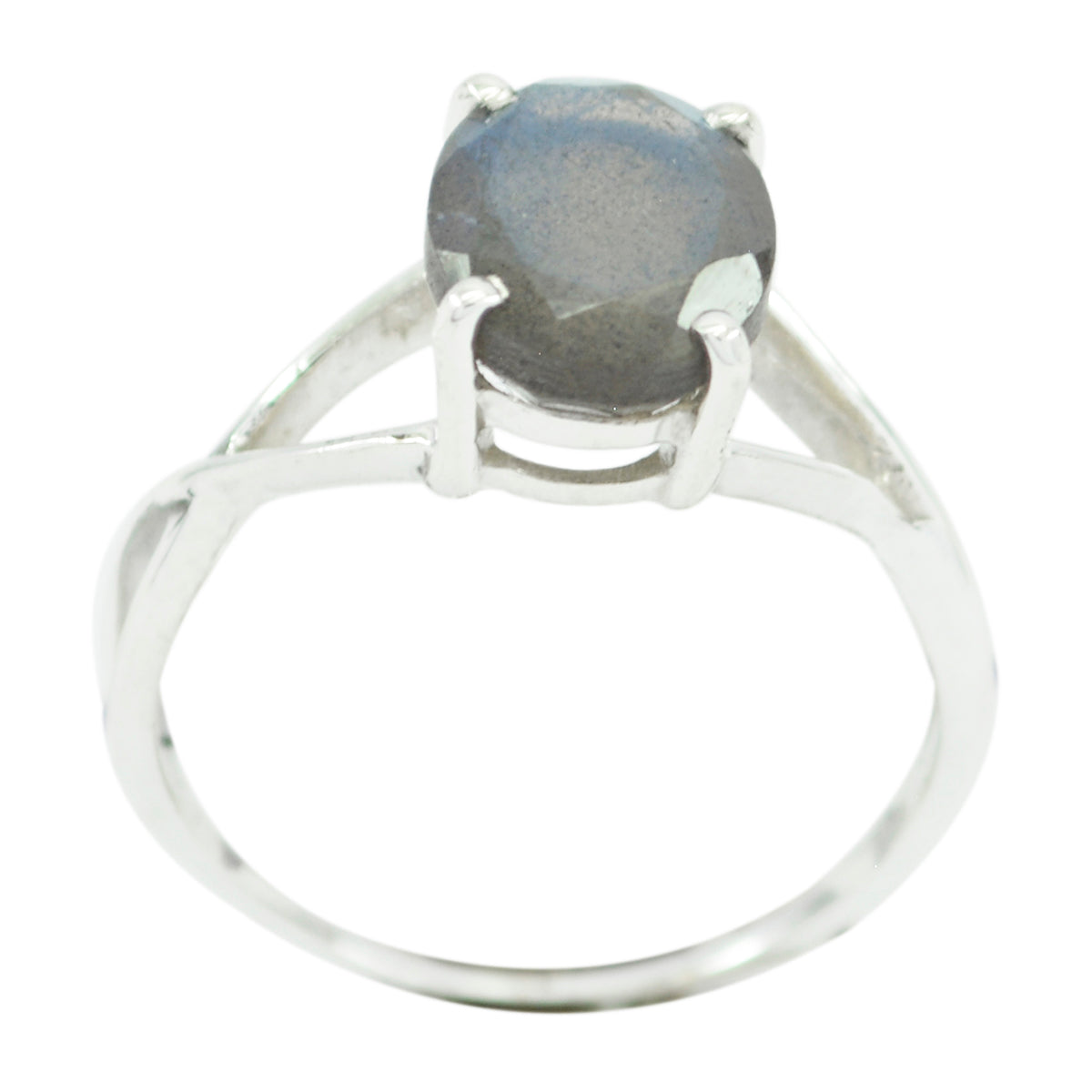 Labradorite Solitaire Turkish 925 Silver Gray Gems Delicate Luxurious Ring Jewelry Hoofdafbeelding