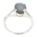 Labradorite Solitaire Turkish 925 Silver Gray Gems Delicate Luxurious Ring Jewelry