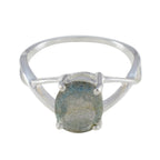 Labradorite Solitaire Turkish 925 Silver Gray Gems Delicate Luxurious Ring Jewelry