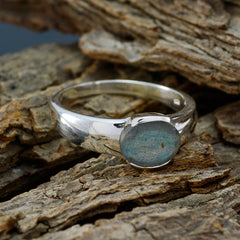 Labradorite Solitaire Moroccan 92.5 Silver Gray Gemstone Mid weight Feminine Ring Jewelry