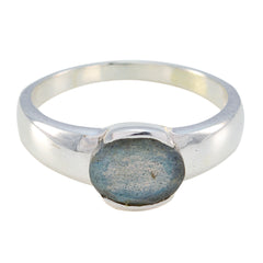Labradorite Solitaire Moroccan 92.5 Silver Gray Gemstone Mid weight Feminine Ring Jewelry