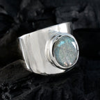 Labradorite Solitaire Moroccan 925 Sterling Silver Gray Gemstone Versatile Armor Ring Jewelry