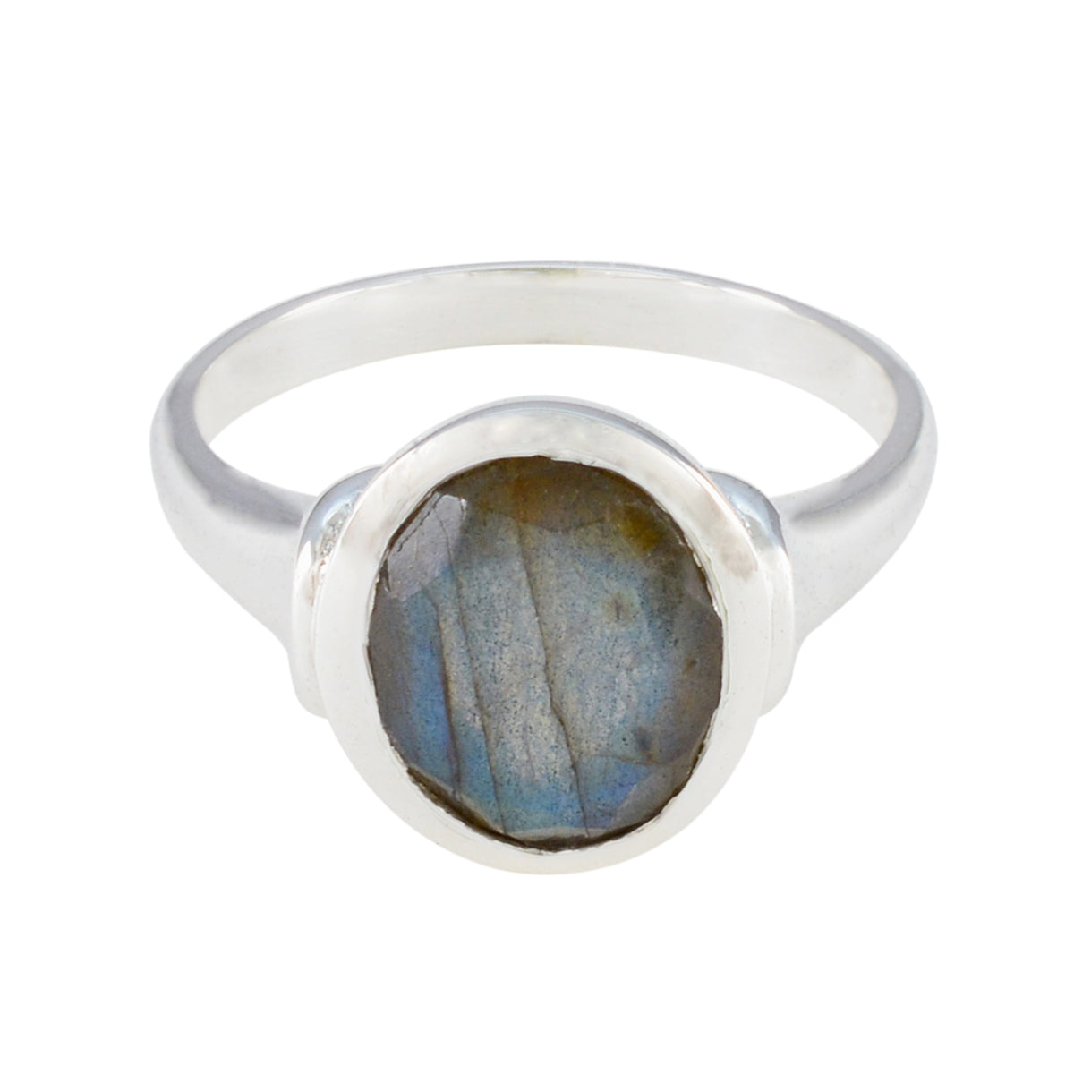 Labradorite Solitaire Egyptian Sterling Silver Gray Gemstones Minimal Trendy Ring Jewellery Huvudsaklig produktbild