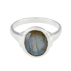 Labradorite Solitaire Egyptian Sterling Silver Gray Gemstones Minimal Trendy Ring Jewellery