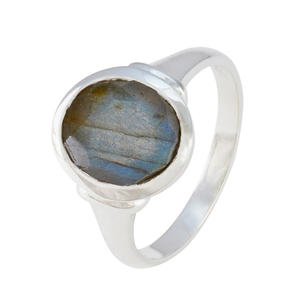 Labradorite Solitaire Egyptian Sterling Silver Gray Gemstones Minimal Trendy Ring Jewellery