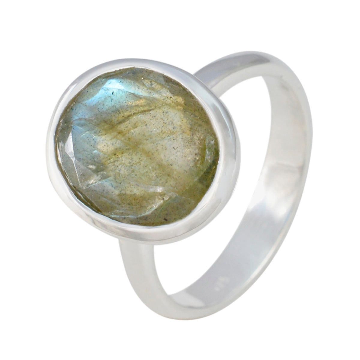 Labradorite Solitaire German Sterling Silver Gray Gemstones Minimal Boho Ring Jewellery