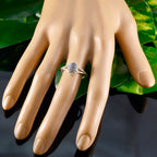 Labradorite Solitaire American 92.5 Silver Gray Gemstones Dainty Trendy Ring Jewellery